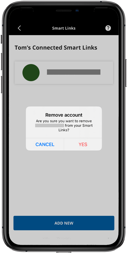 Select YES to confirm the Smart Link deletion
