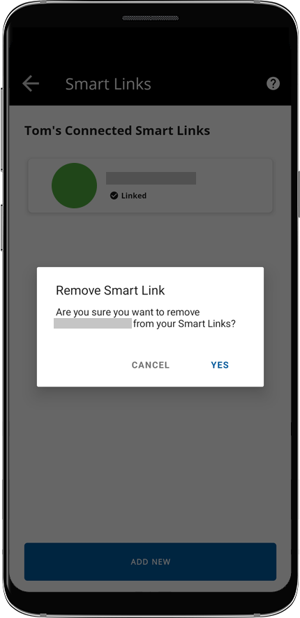 Select YES to confirm the deletion