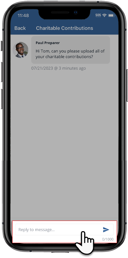 Enter your message into the Reply to Message field