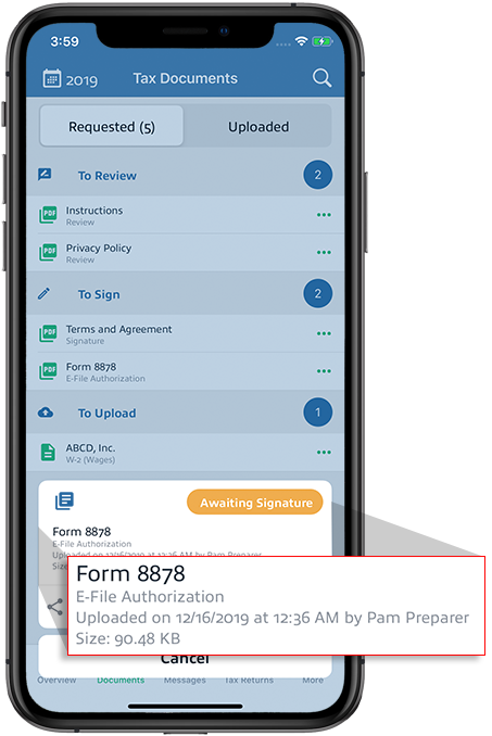 Information for the requested item