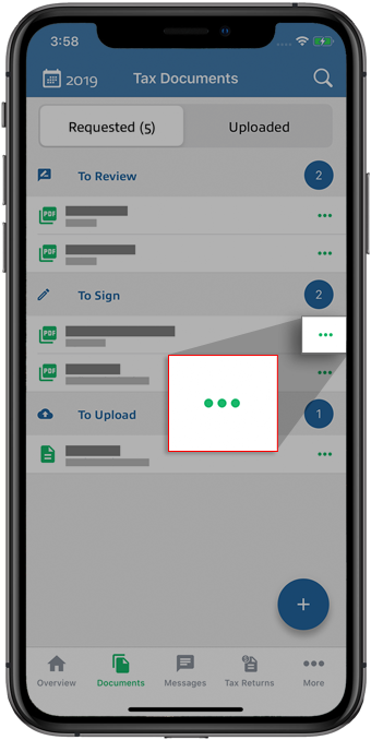 Select the request menu