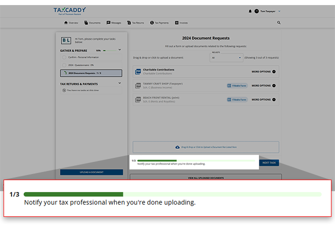 Request progress bar