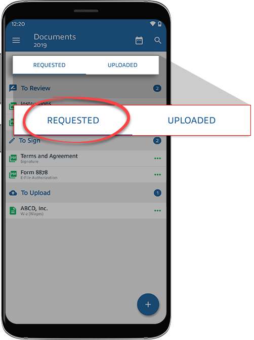 Select Requested tab