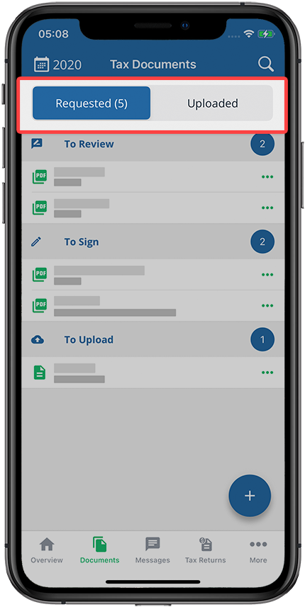 Select the Requested tab