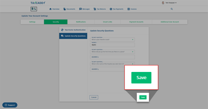 Select Save to save the update