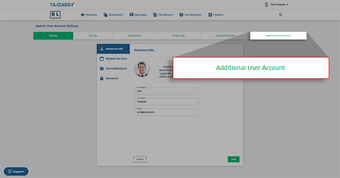 Select Additional User Account