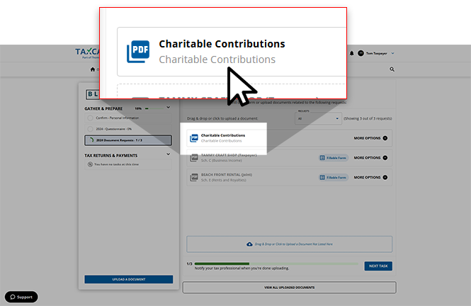 Select a fulfilled request