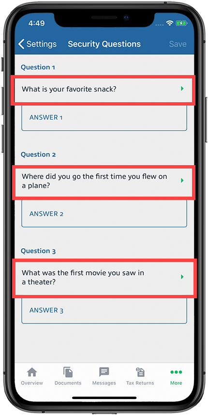 Select the question you'd like to update