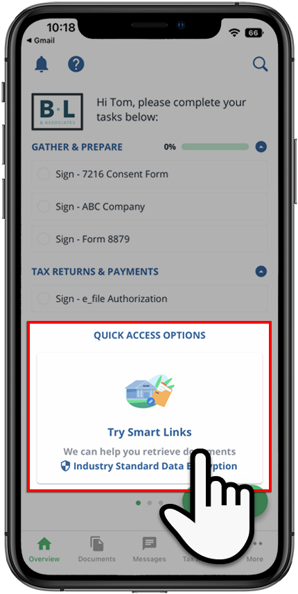 Select your Quick Access option