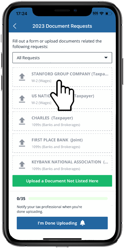 Select a document request