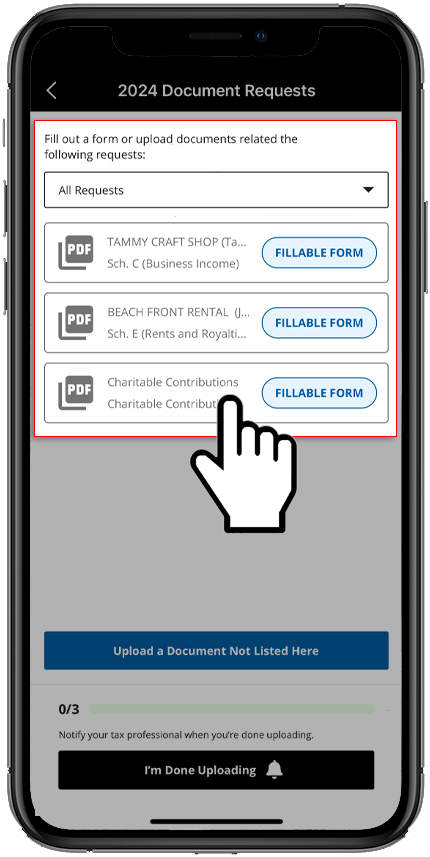 Select a pending request