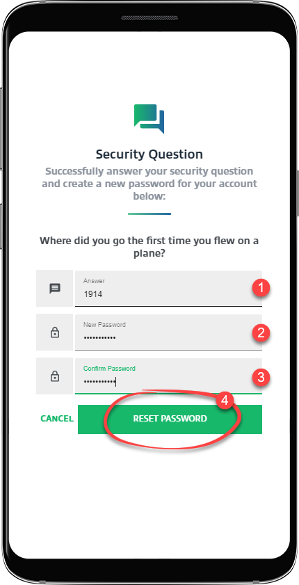 Enter your security question answer