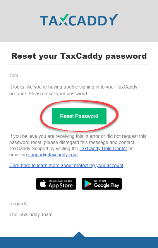 Select Reset Password