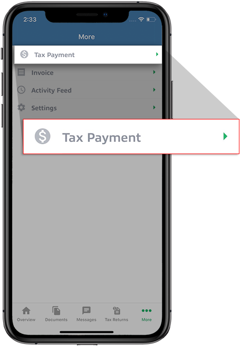 Select Tax Payment on iOS