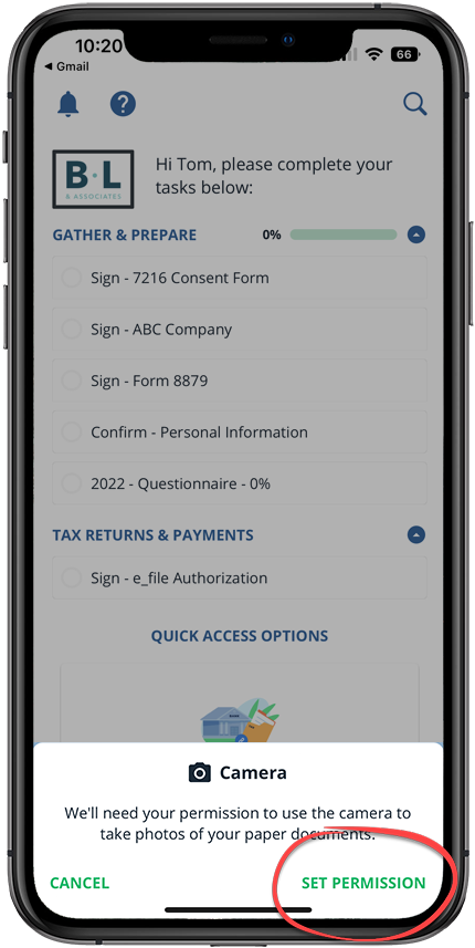 Select SET PERMISSION