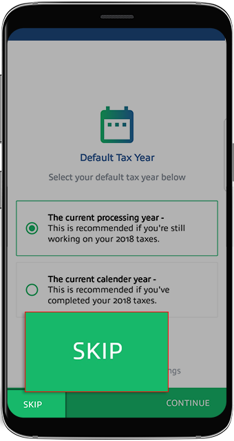 Skip the default tax year selection