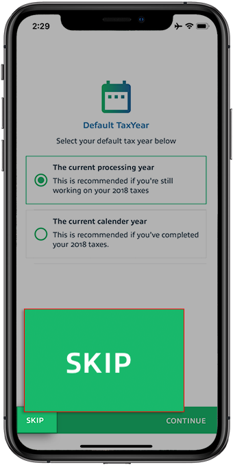 Skip selecting a default tax year