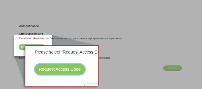Select Request Access Code