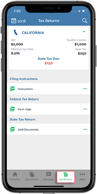 Tax return on iOS