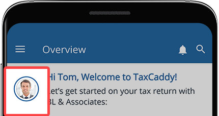 Select the profile picture from the Overview screen