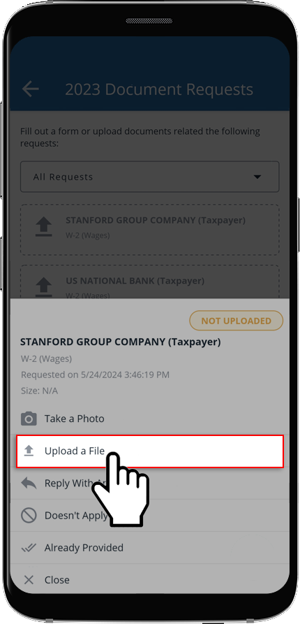Select Upload a File