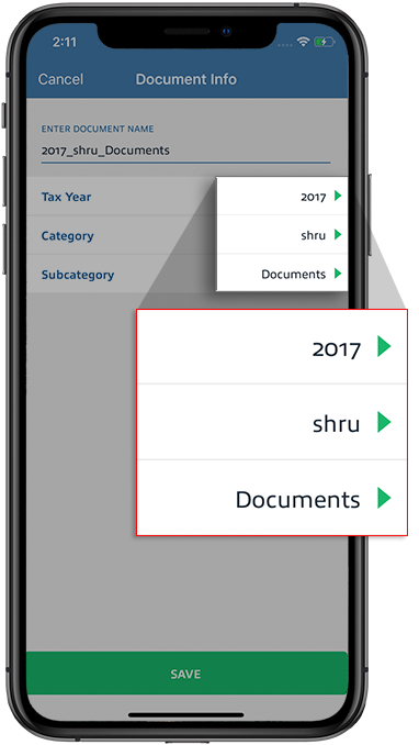 Select a the Document Info