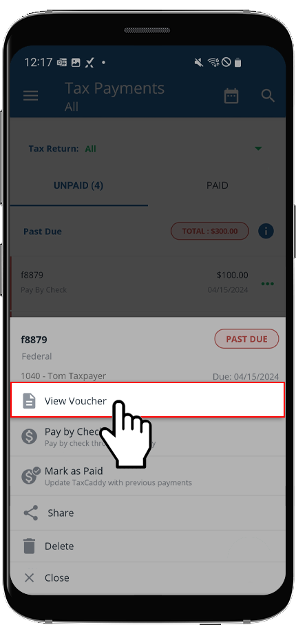 Select View Voucher