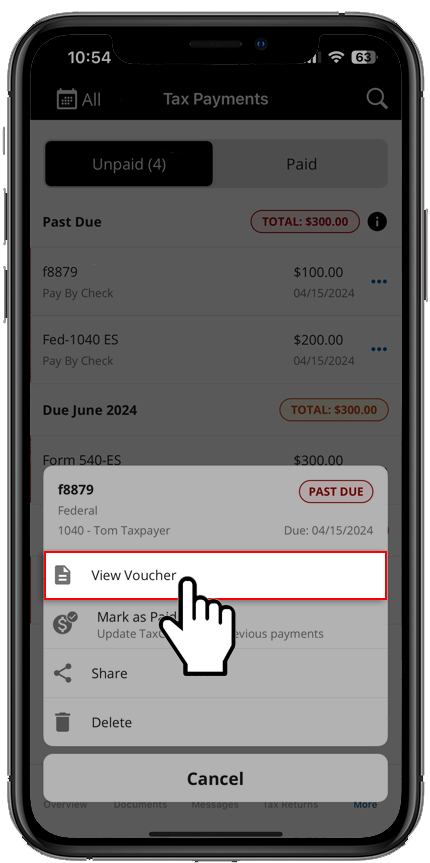 Select View Voucher