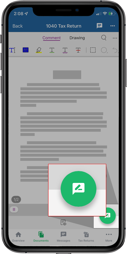 Document viewer floating icon