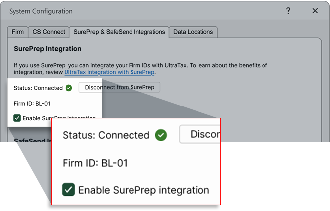 Back on the System Configuration window the status will show Connected