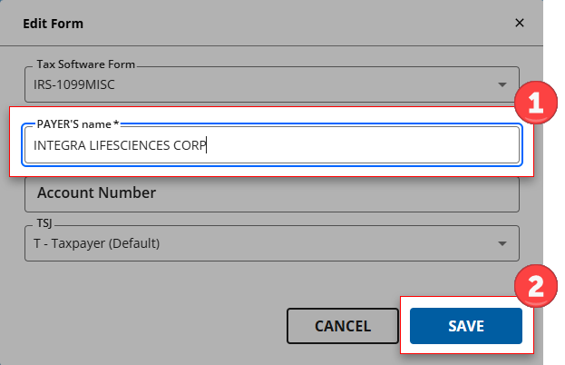 Make updates in the Edit Form window.