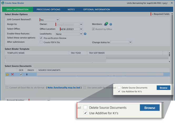 Checkbox is selected, the option reads 'Use Additive for K1