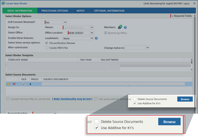 Checkbox is selected, the option reads 'Use Additive for K1