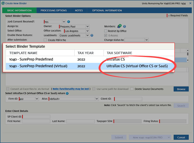 UltraTax CS VO listed as Tax Software