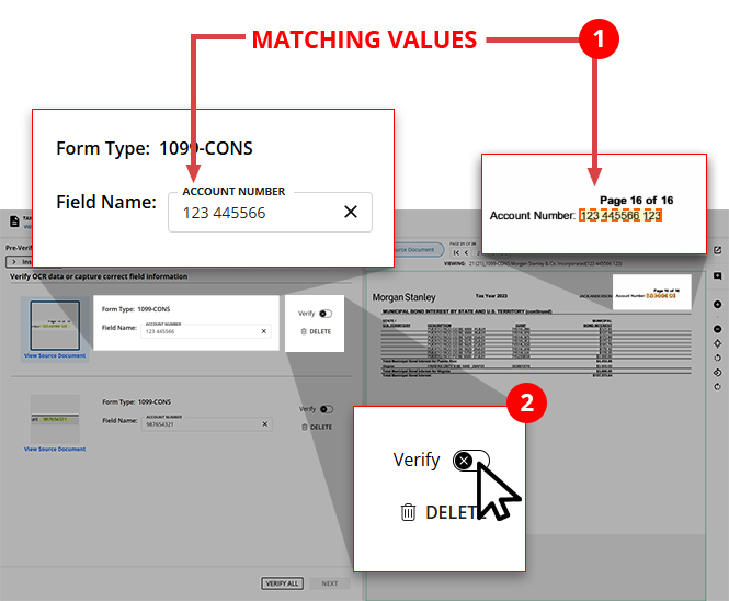Values match in pre-verification