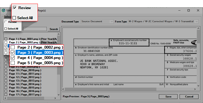 Select the page number you would like to mark superseded.
