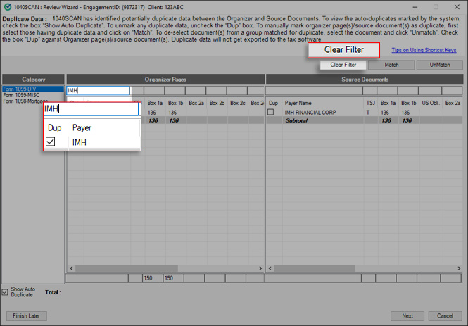 Select Clear Filter.