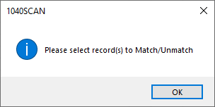 Select records to match or unmatch.