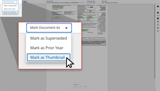 Select Mark as Thumbnail
