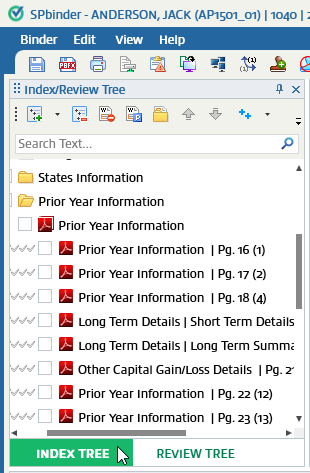 Prior Year document in SPBinder