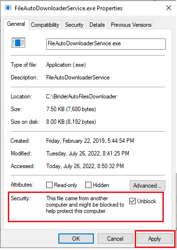 Select Apply to save changes