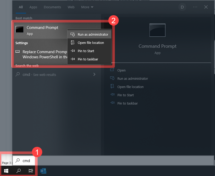 Run the Command Prompt as an administrator