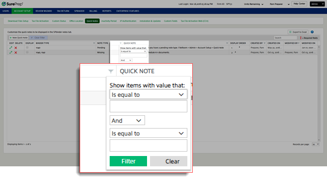 Select a filter to view specific data.
