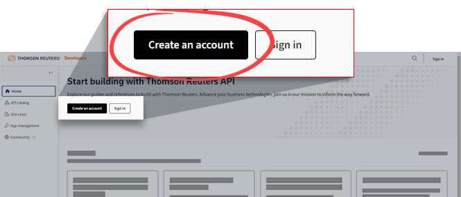 Select Create an account