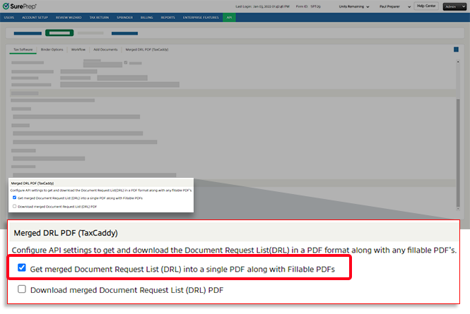 Select the Get merged DRL  checkbox