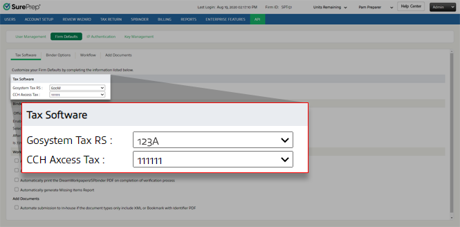 Tax Software section.
