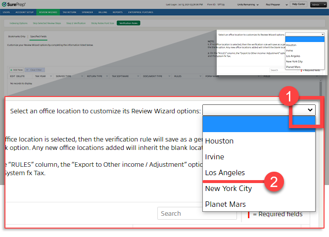 Select an Office Location.