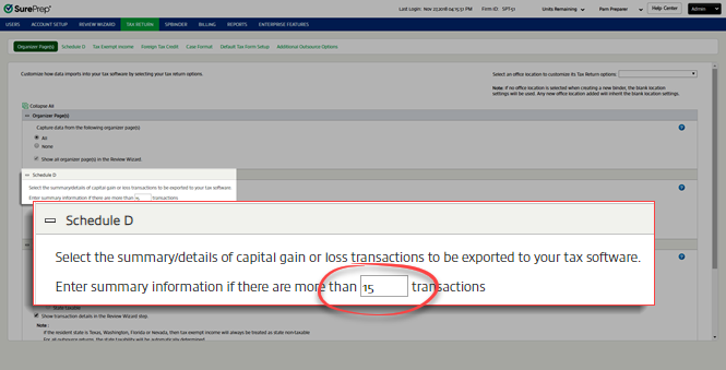 Specify a number of transactions.