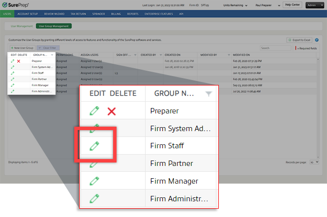 Select the Edit icon