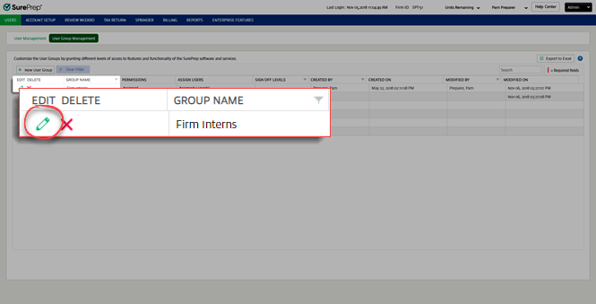 Select the Edit icon